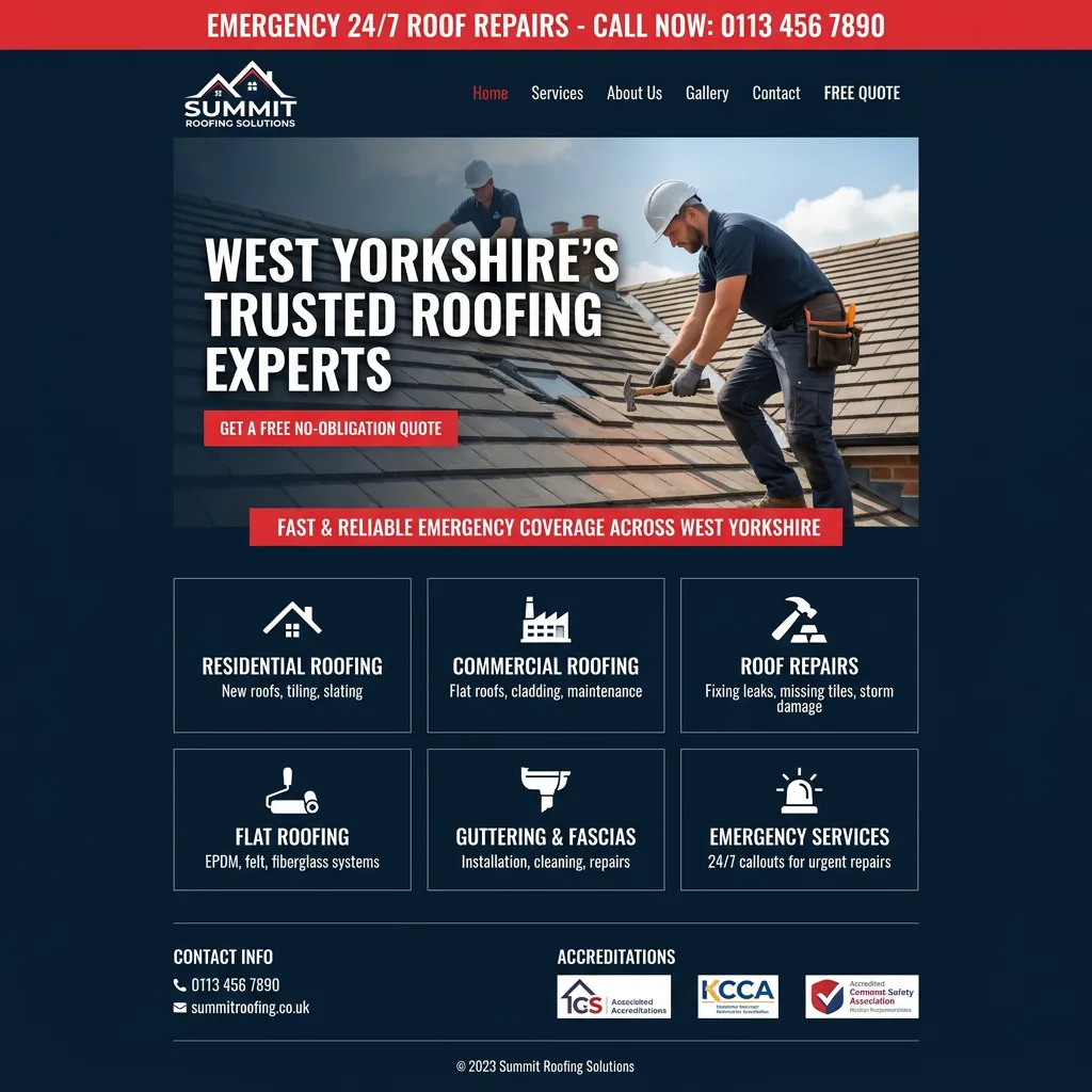 Summit Roofing Solutions roofer website concept by LS8 Digital
